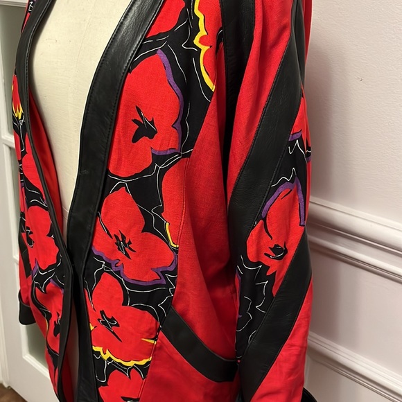 Vintage Linen & Leather blazer - Picture 4 of 10